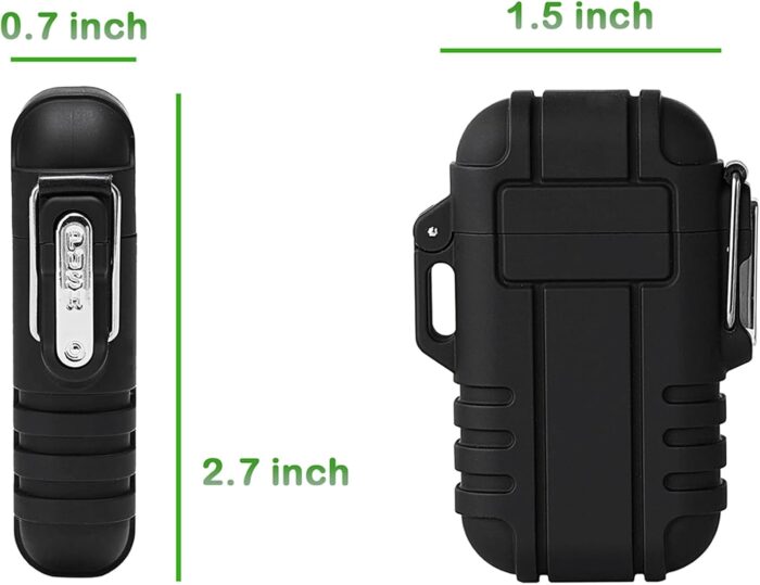 2 Pack Waterproof Lighter Outdoor Windproof Torch Lighters Dual Arc Butane Electric Lighters USB Rechargeable Lighters Flameless Plasma Lighter Camping Hiking Adventure Survival Tactical Gear - Image 7
