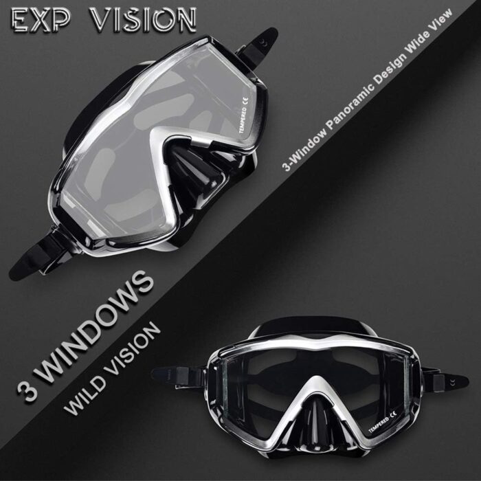 Adult Pano 3 Scuba Diving Mask, Tempered Glass Snorkel Mask Anti-Fog Swim Mask No Leakage Swim Goggles with Nose Cover Snorkeling Gear for Snorkeling, Freediving, Swimming - Image 4