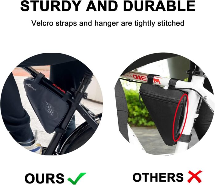NDakter Bike Bicycle Frame Storage Bag, 2L Waterproof Bicycles Triangle Pouch, Cycling Pack for Phone, Wallet, Keys, Tools, Accessories, Bikes Front Tube Bag for Mountain Road Bike, MTB - Image 7
