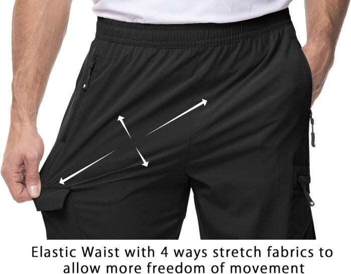 TBMPOY Men's Lightweight Hiking Travel Pants Cargo Pockets Quick Dry Stretch Water Resistant Fishing Outdoor Work - Image 5