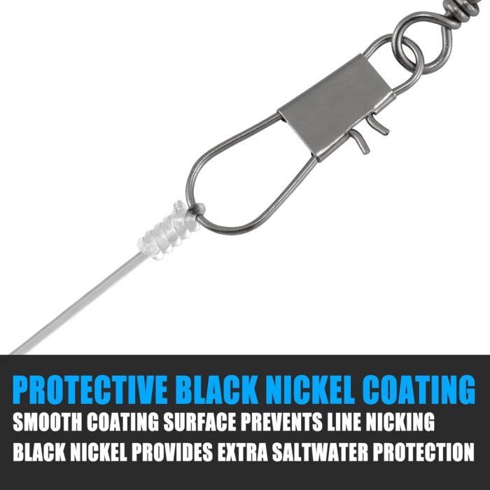 Dr.Fish 50 Pack Fishing Snap Swivels, Barrel Swivels Fishing Tackles, Stainless Steel Safty Interlock Snaps Leader Line Lure Connector Fresh&Saltwater 26-132Lb - Image 7