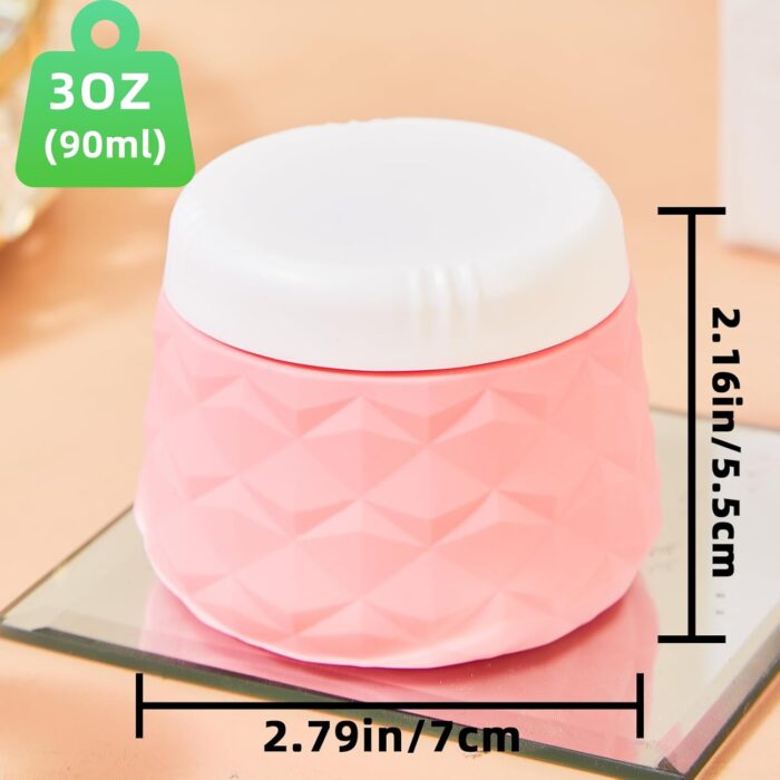 Travel Size Containers for Toiletries, TSA Approved Travel Size Toiletries Silicone Cosmetic Cream Jars, Leak-Proof Refillable Containers W/Clear Bag (VIBRANT, 3OZ) - Image 2