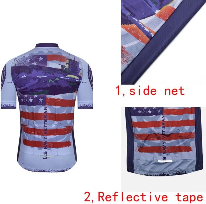 Men Cycling Jersey Set Cycle Short Sleeve Shirt and 3D Cushion Shorts Padded Suit Biking Top - Image 6