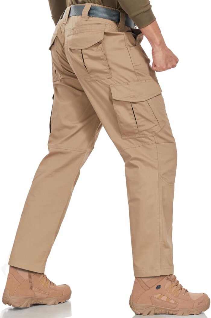 SPOSULEI Mens Tactical Pants Ripstop Cargo Work Pants with 9 Pockets Water Resistant Breathable Hiking Construction Pants - Image 6
