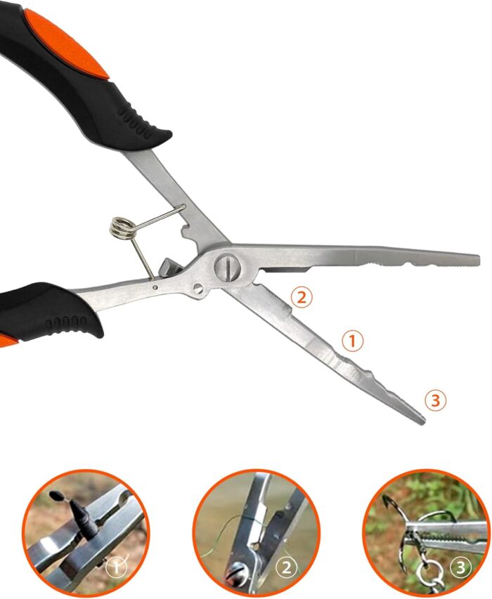 Fishing Gear Fishing Plier for Saltwater/Freshwater Stainless Steel Fishing Tool Kit for Men/Angler/Fisherman/Dad/Grandpa - Image 2
