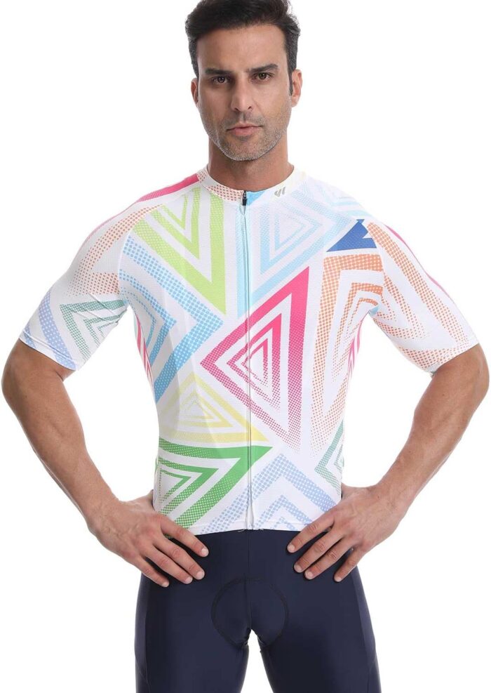 Wulibike Men's Cycling Jerseys Short Sleeve Bike Biking Shirts Full Zip with Pockets Road Bicycle Clothing - Image 3
