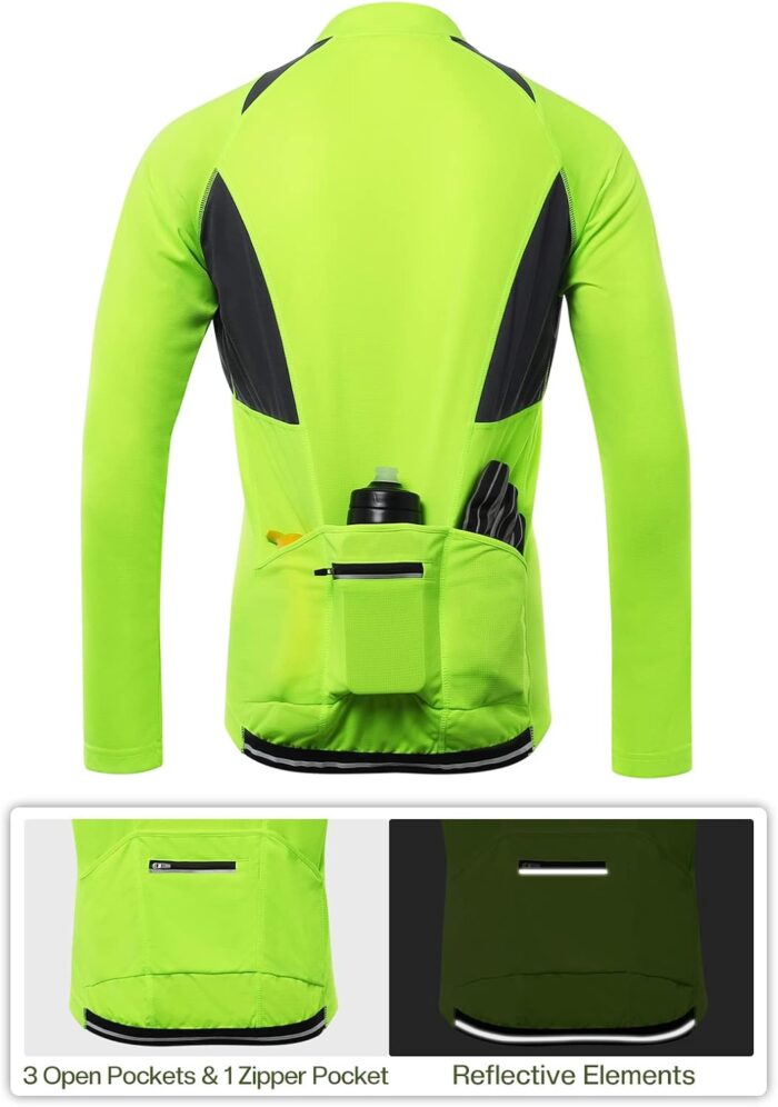 ARSUXEO Men's Half Zipper Cycling Jerseys Long Sleeves Mountain Bike Shirts 6031 - Image 4