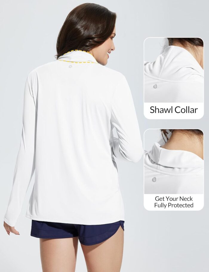 baleaf Women's Long Sleeve Sun Shirts UPF 50+ Lightweight Open Front Cardigan with Pockets Beach Cover Up SPF Sun Wrap - Image 3