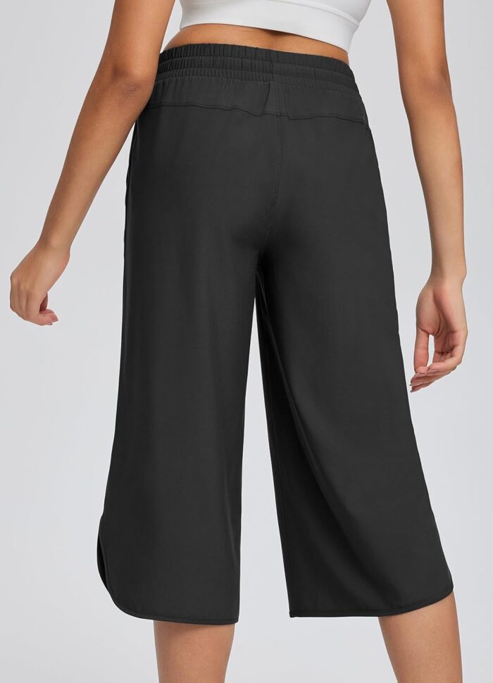 baleaf Women's Capri Pants Wide Leg Plus Size UPF50+ Lightweight Quick Dry Pants Casual Loose Sweatpants Hiking Walking - Image 2