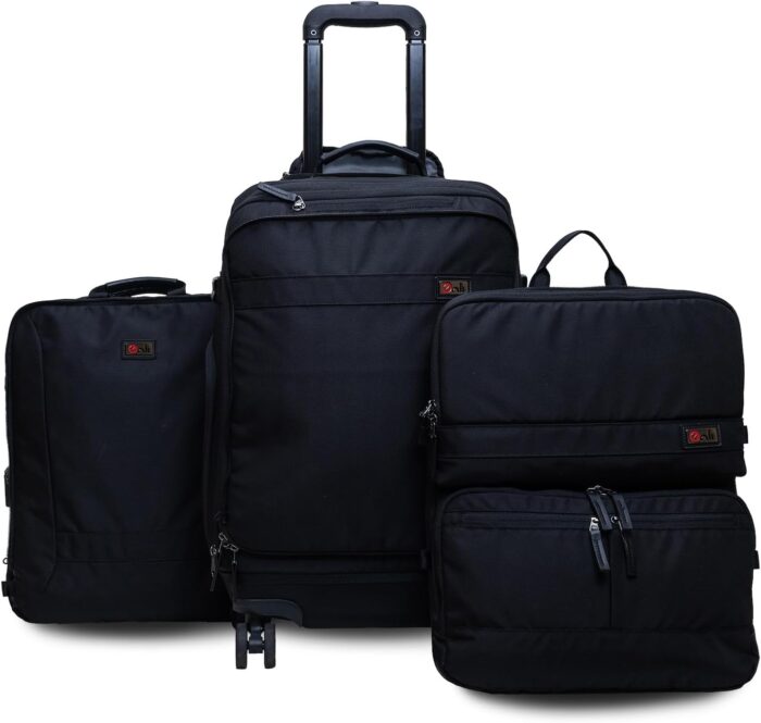 Trilogy Modular System I Modular 4-wheel spinner carry-on, with two zip-off bags! All 3 are Expandable! You get 3 bags in 1! Mix and match; take apart to fit crowded airplane spaces (Black) - Image 3