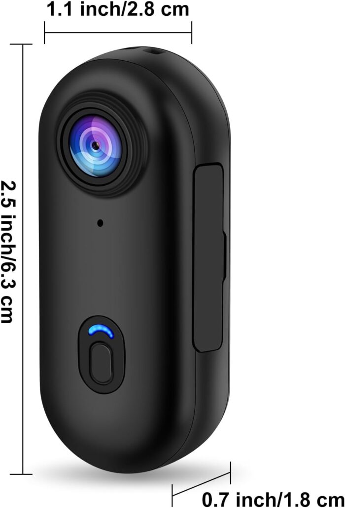 i3 4K Thumb Action Camera, Tiny Size, Mount Anywhere, Small Body Camera with Spring Clip, Portable Vlogging, Hands-Free POV Recording, Helmet Cam for Cycling, Motorcycle (64G-Card, Black) - Image 3