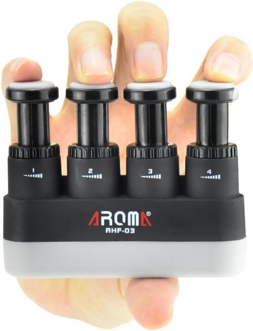 Finger Strengthener,4 Tension Adjustable Hand Grip Exerciser Ergonomic Silicone Trainer for Guitar,Piano,Trigger Finger Training, Arthritis Therapy and Grip, Rock climbing (AHF-03)