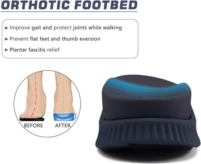 KuaiLu Mens Hiking Sandals with Arch Support Orthopedic Walking Recovery Sandals for Plantar Fasciitis Open Toe Summer Athletic Sport Comfortable Cushion Breathable Outdoor Water Sandals Size7-13 - Image 5