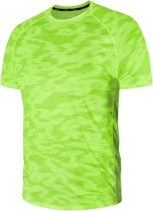 Zengjo Mens Workout Shirts Quick Dry Short Sleeve Athletic Running Gym T Shirt