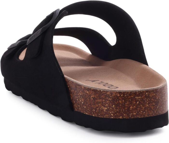 Women's Cork Footbed Slide Sandal, Arch Support Summer Outdoor Sandals with Adjustable Buckle - Image 5
