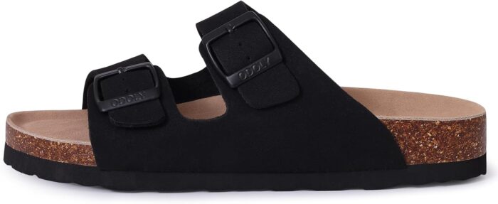 Women's Cork Footbed Slide Sandal, Arch Support Summer Outdoor Sandals with Adjustable Buckle - Image 3