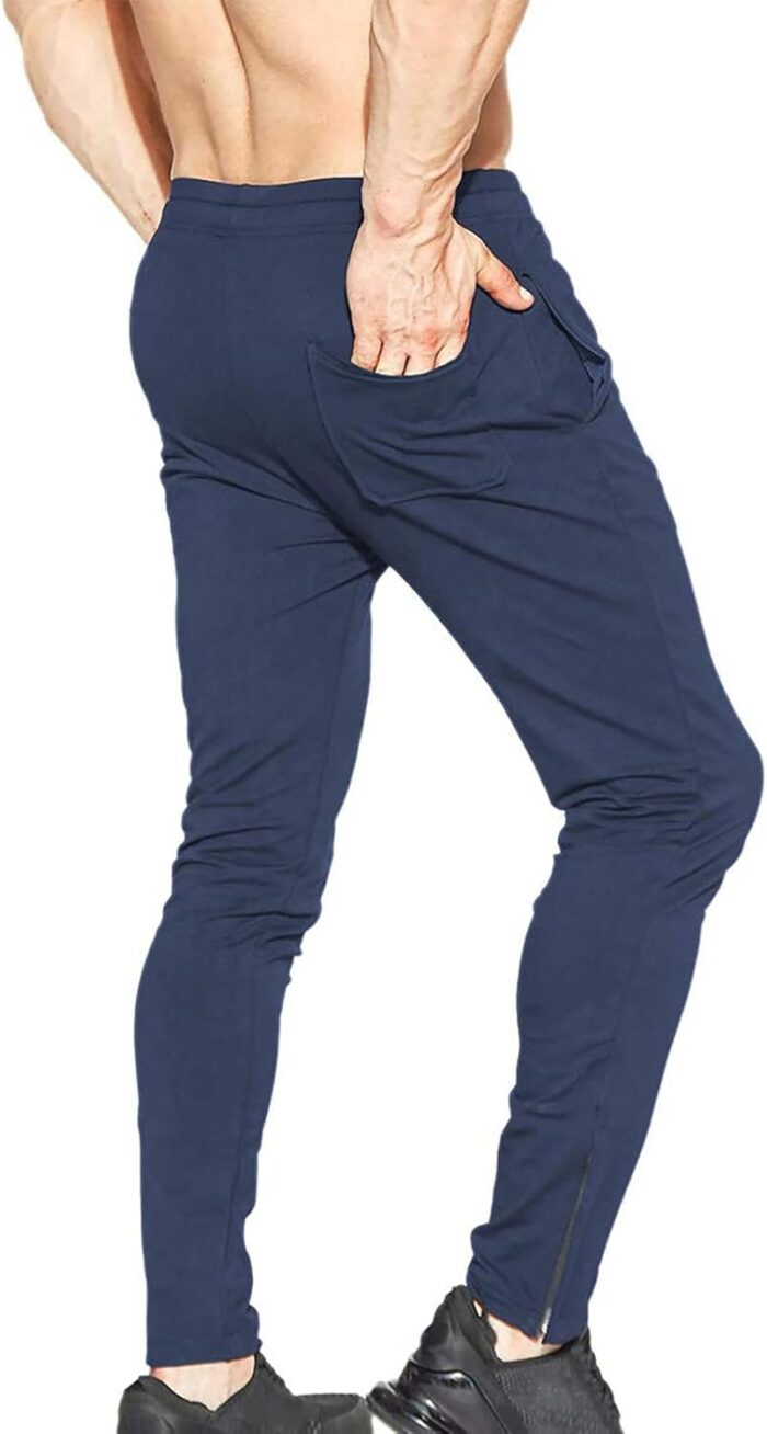 BROKIG Mens Zip Joggers Pants - Casual Gym Workout Track Pants Comfortable Slim Fit Tapered Sweatpants with Pockets - Image 3