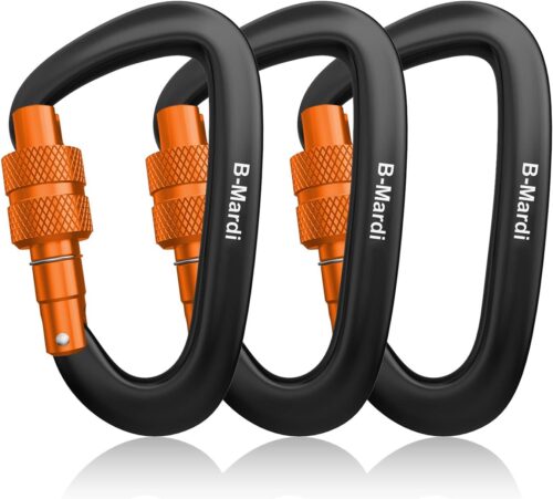 Carabiner Clips Heavy Duty 12kN (2697 lbs)-Lightweight Locking Carabiners for Camping, Hiking, Hammock, Dog Leash Harness, Outdoor and Gym etc, Keychains& Utility
