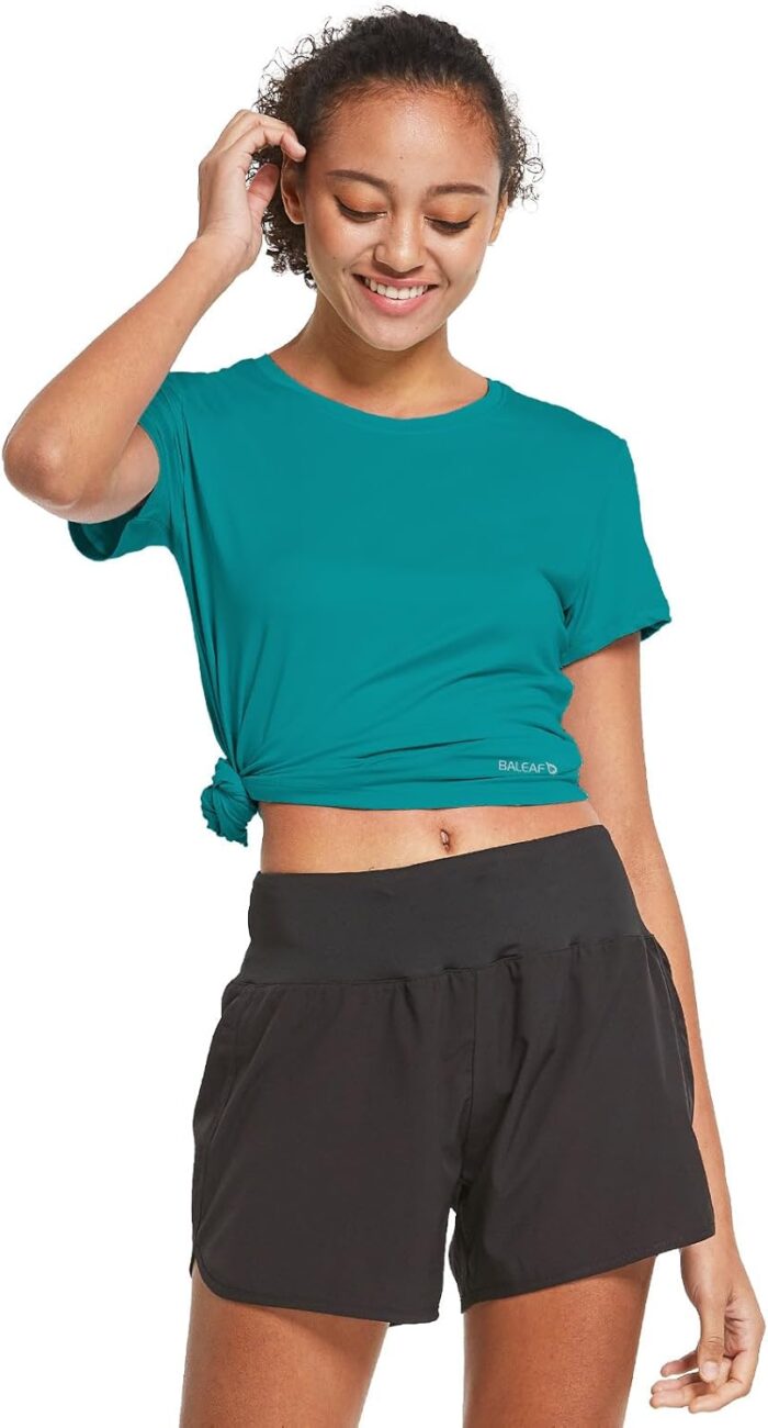 baleaf Women's Short Sleeve Running Workout Shirts Athletic Tops Lightweight Quick Dry Training Yoga Crewneck - Image 4