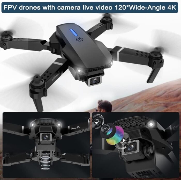 2025 Foldable Drone with 1080P Dual Camera for Adults, RC Quadcopter WiFi FPV Live Video, Altitude Hold, Beginner One Key Take Off/Land -E88 - Image 2