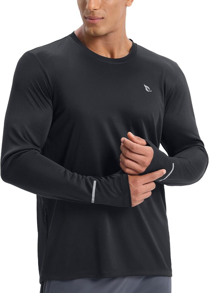 baleaf Men's Mountain Bike Shirts Long Sleeve Loose-fit Cycling Jersey Zipper Pocket UPF 50+ Workout Hiking Athletic Running - Image 7