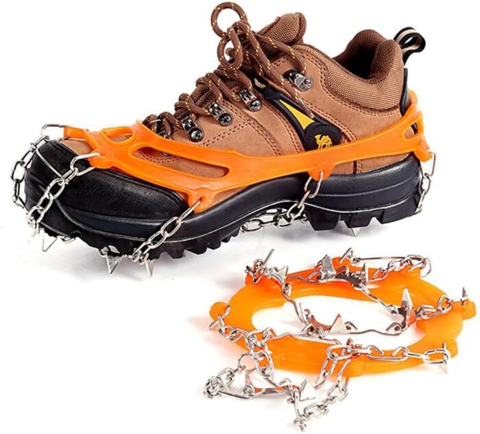 Ice Cleats,Spikes CramponsTraction Snow Grips for Boots Shoes Women Men Kids, Anti Slip Stainless Steel Footwear Spikes for Hiking Fishing Walking Climbing Ice Mountaineering - Image 4