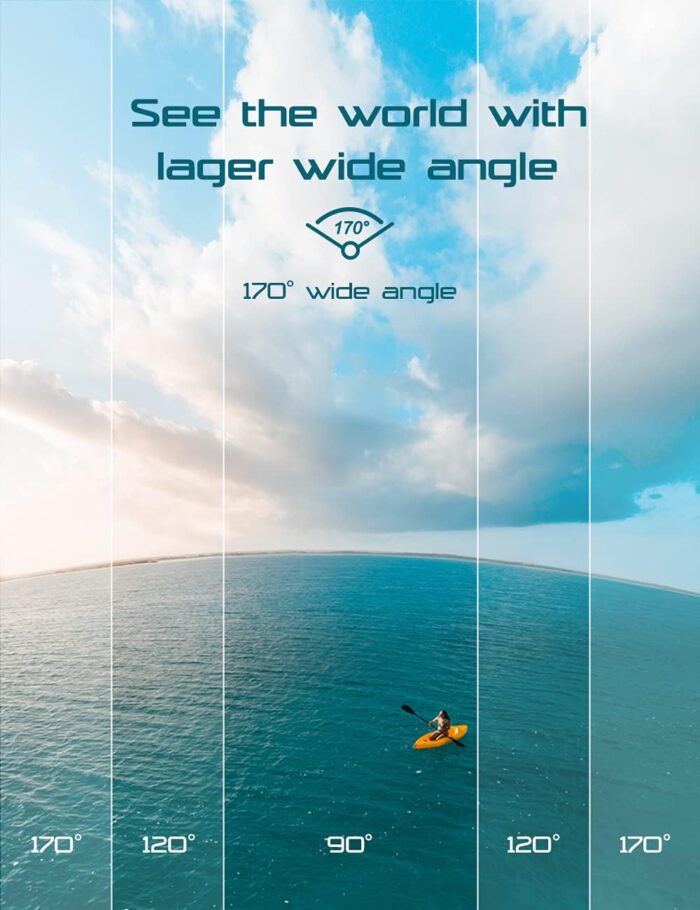 Apexcam Action Camera 4K Sports Cameras 20MP 40M 170°Wide-Angle WiFi Waterproof Underwater Camera with 2.4G Remote Control 2 Batteries 2.0'' LCD Ultra HD Camera with Mounting Accessories Kit - Image 5