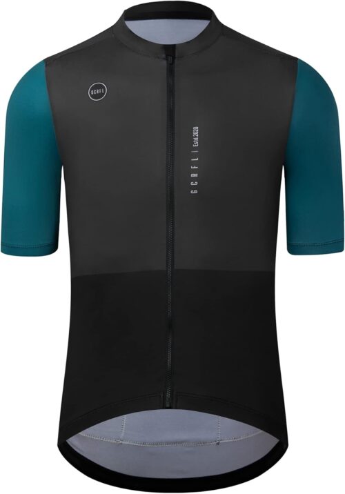 GCRFL Cycling Jersey Men Shorts Sleeves Road Bike Jersey Bicycle Tops Shirt, Zipper Pocket UPF 50+ Lightweight PRO Race Fit