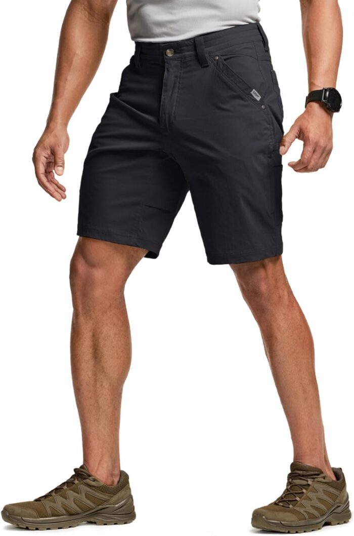 CQR Men's Stretch Utility Shorts, Lightweight Quick Dry Casual Shorts, Hiking Golf Cargo Shorts with Zipper Pockets - Image 9