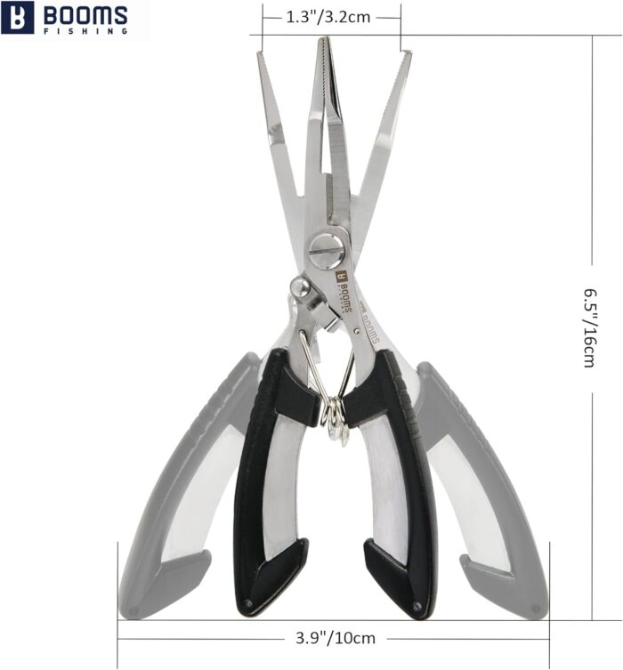 Booms Fishing H01 Small Fishing Pliers Scissors Braid Cutters Lightweight Stainless Steel Fishing Tools Split Ring Pliers Hook Remover - Image 6