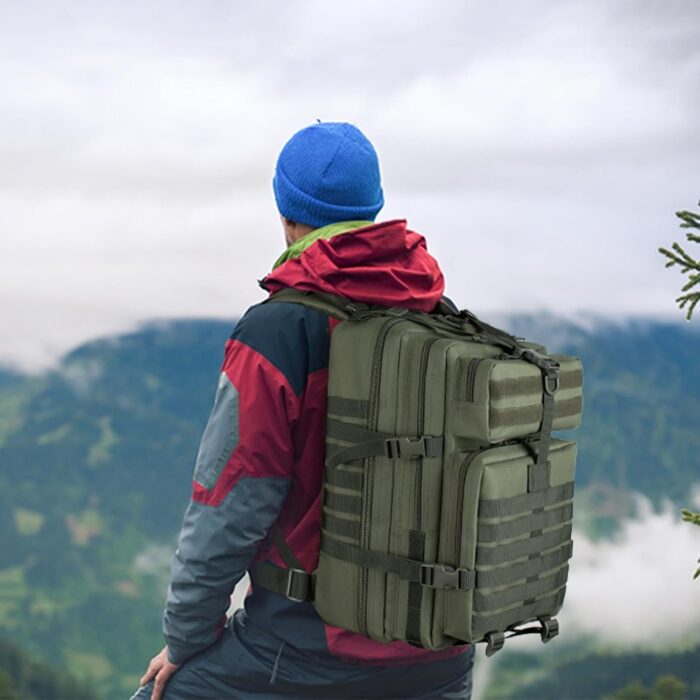 45L Army Tactical Backpack Military Assault Pack 3 Day Bug Out Bag Molle Daypack Camping Outdoor Mountaineering Highland Backpacks For Men Rucksack Green - Image 6