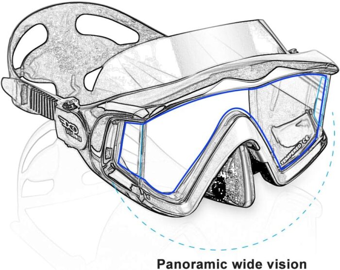 Adult Pano 3 Scuba Diving Mask, Tempered Glass Snorkel Mask Anti-Fog Swim Mask No Leakage Swim Goggles with Nose Cover Snorkeling Gear for Snorkeling, Freediving, Swimming - Image 7