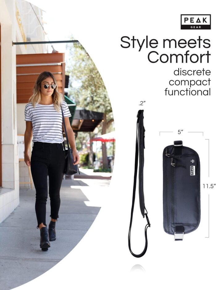 Peak Gear Travel Money Belt. Premium Quality Travel Wallet with RFID Blocking Fabric to Protect Credit Cards, Passports and Documents. Exclusive Theft Protection and 2 Recovery Tags | Gray - Image 2