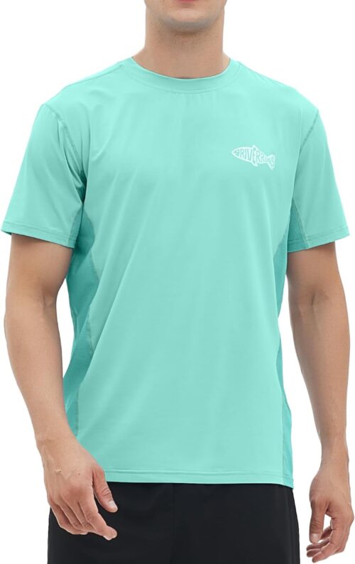 Riverruns Fishing T-Shirt Men’s UPF 50+ Sun Protection Fishing Shirt Short Sleeve Performance Tee #1006