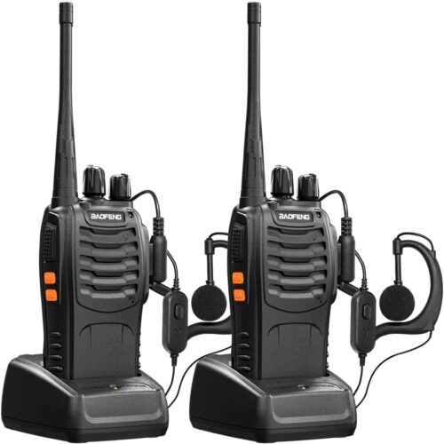 Walkie Talkies Radios Baofeng Radio BF-888s Long Range with Antenna Earpiece Mic Rechargeable 2 Way Radio UHF Comunicacion Walkie Talkie with Headsets (Pack of 4)