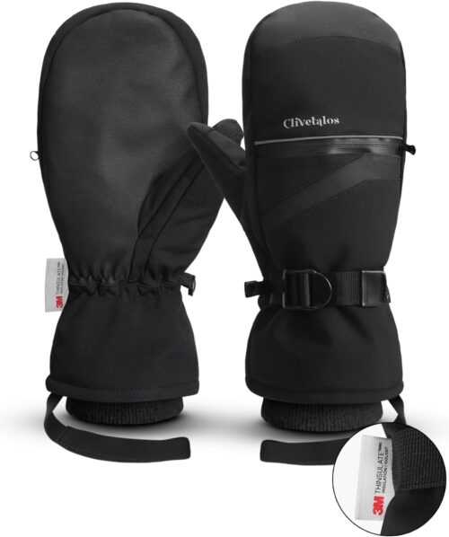 Winter Snow Ski Mittens for Men Women-Snowboard Mittens Waterproof Cold Weather Insulated Mitts Gloves Snow Sports