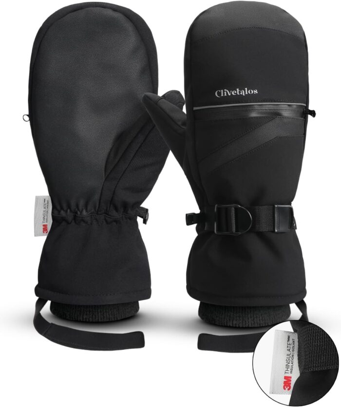 Winter Snow Ski Mittens for Men Women-Snowboard Mittens Waterproof Cold Weather Insulated Mitts Gloves Snow Sports
