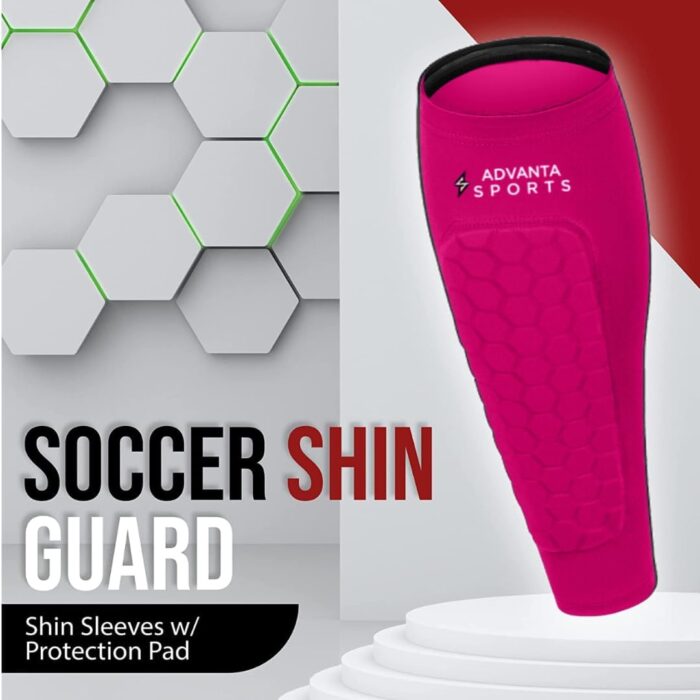 Soccer Shin Guards for Kids Youth - Protective Soccer Gear for Boys, Girls - Adults Men Women Compression Sleeve - Football, Boxing - Image 2