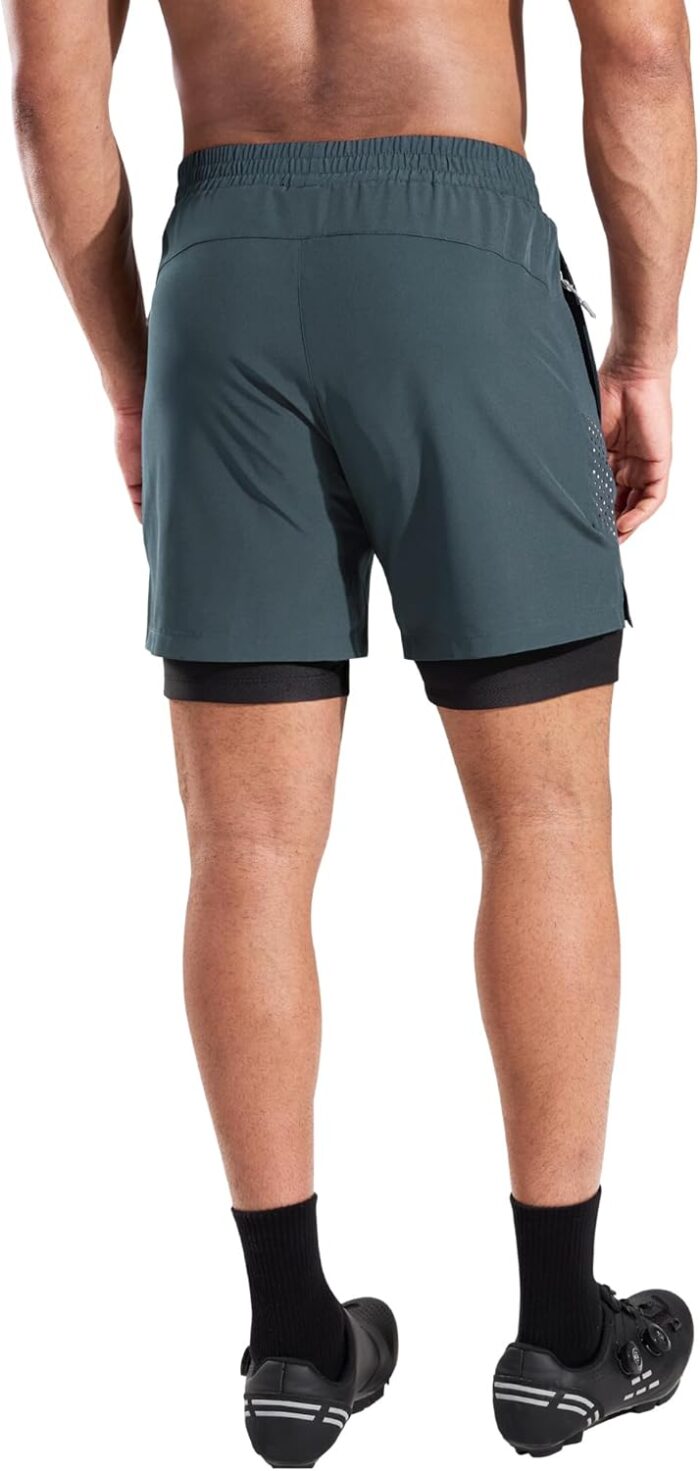 Men's Mountain Bike Shorts 4D Padded Cycling Bicycle Biker Riding Loose-fit Gel Padding MTB Shorts Zipper Pockets - Image 2