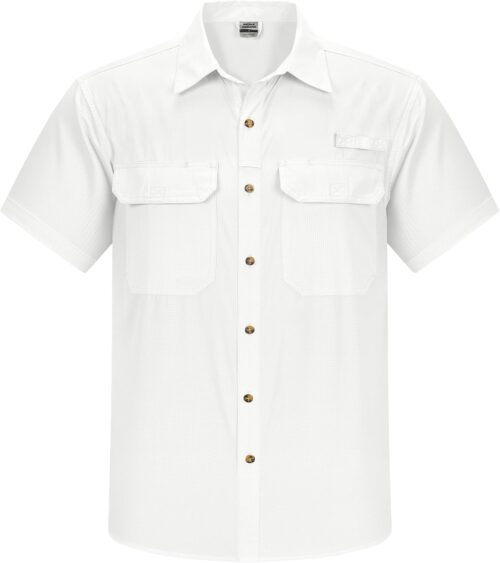 Outdoor Ventures Men's Lightweight Short Sleeve Fishing Shirt UPF 50 Button Down Quick Dry Cooling Hiking Travel Safari Shirt