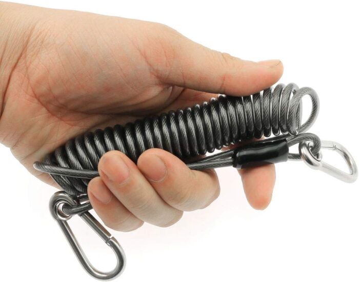 Fishing Coiled Lanyard Stainless Steel Wire Lost Hand Rope Telescopic Rope Hook Loss Prevention Fishing Accessories Tools for Mountaineering, Fishing, Boating, Hiking, Camping and Hunting - Image 6