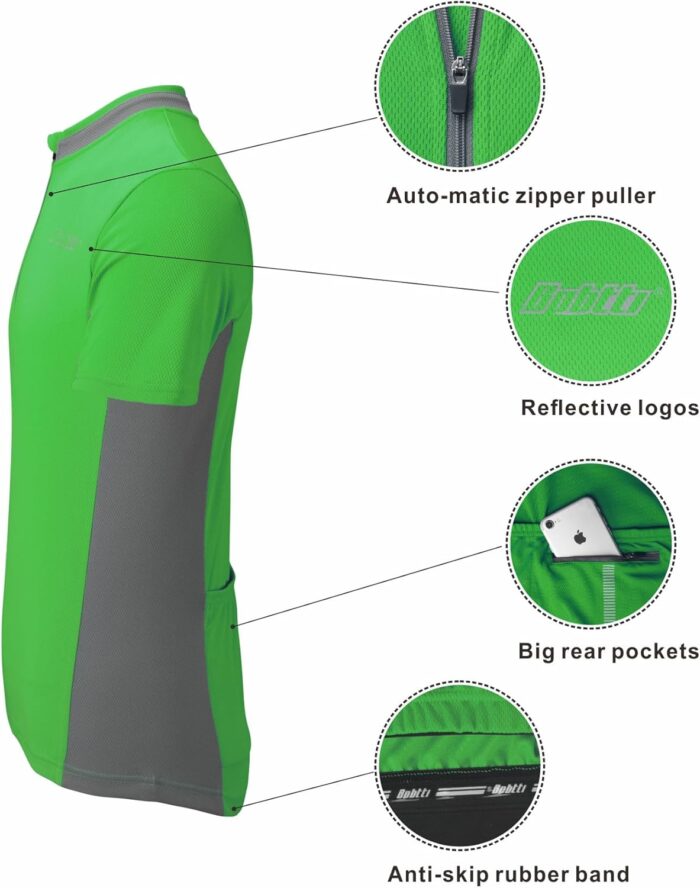 bpbtti Men's Cycling Jersey Short Sleeve Bike Biking Shirts with Half Front Zipper & 3-Rear Pockets - Image 4