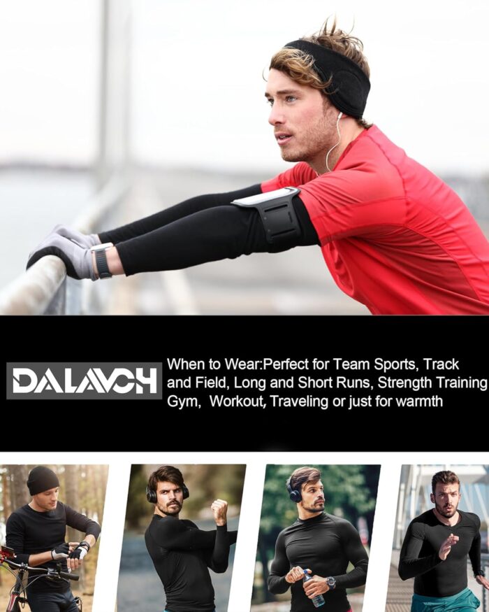 5 Pack Men's Compression Shirts Long Sleeve Athletic Workout Sports Undershirt Base Layer Top for Winter - Image 6