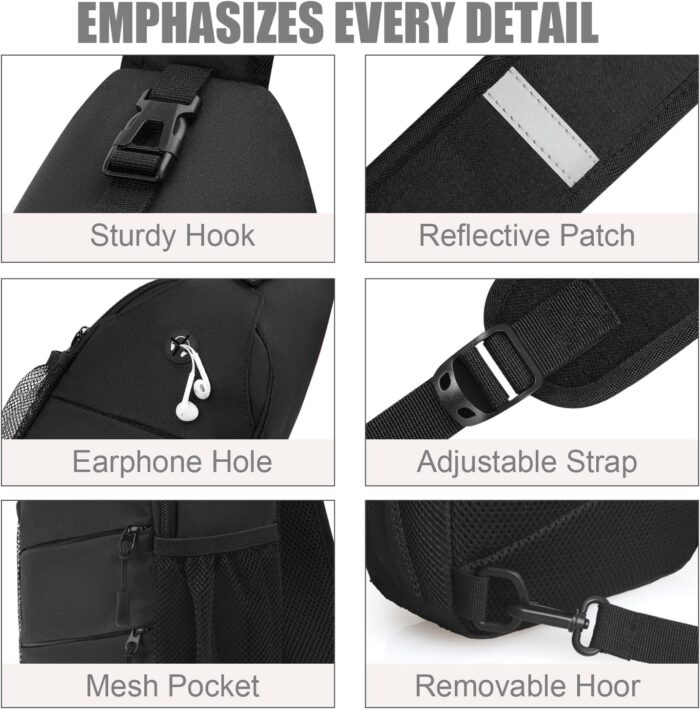 Crossbody Bags for Women Men Trendy Sling Bag Bakpack Casual Chest Bag with Convertible Shoulder Strap - Image 5