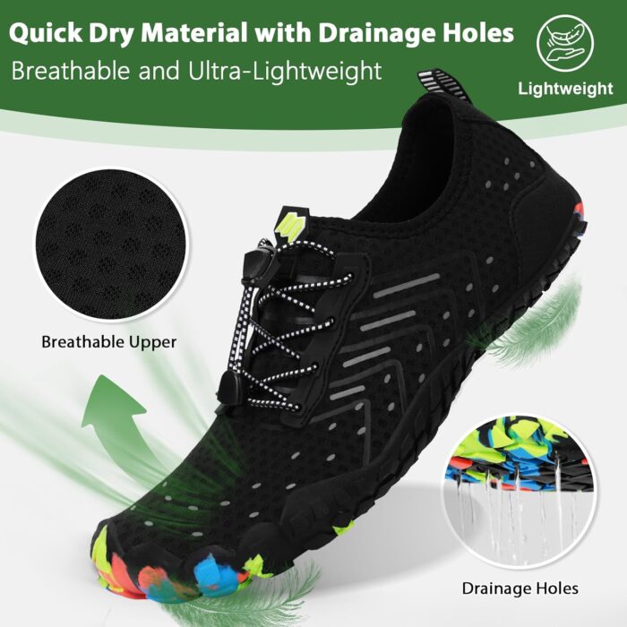 Hike Barefoot Water Shoes Women Men Footwear Wide Toe Quick-Dry Pro Barefoot Swim Beach Breathable Grounding Shoes Non-Slip Aqua Socks Shoe for Pool Walking Kayaking Hiking Surfing - Image 2