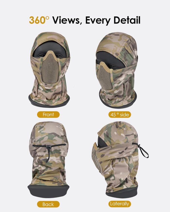 OneTigris Balaclava Mesh Mask, Ninja Tactical Mask with Full Face Protection for Outdoor - Image 7