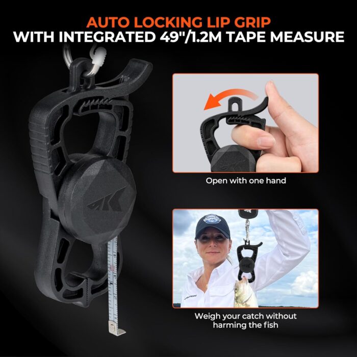 KastKing ToughTide Fishing Tool Kit, Rechargeable Digital Fish Scale with Lip Grip & Tape Measure, 7” Fillet Knife with Sheath & Sharpener, 8” Split Ring Fishing Pliers - Image 3
