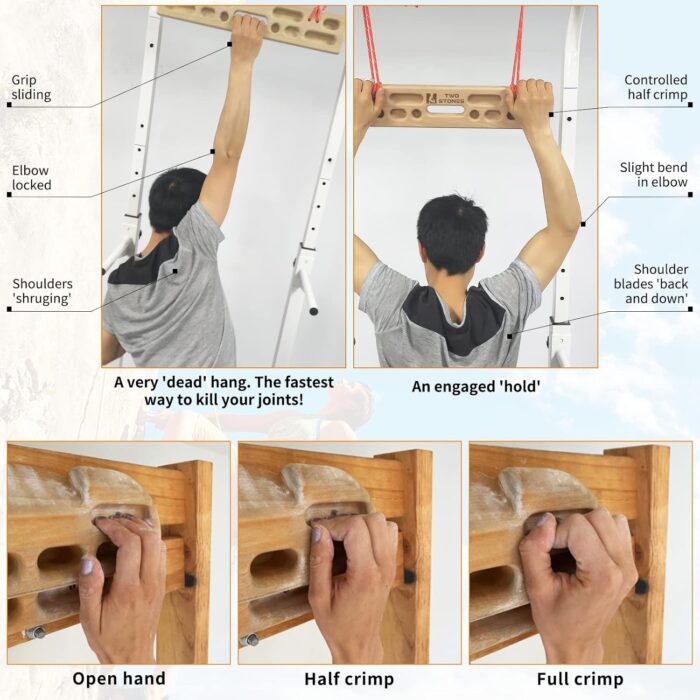 Two Stones Portable Hangboard | Rock Climbing Hangboard | Hang Board for Climbing | Rock Climbing Gifts for Rock Climbers for Climbers | Bouldering Gifts - Image 4