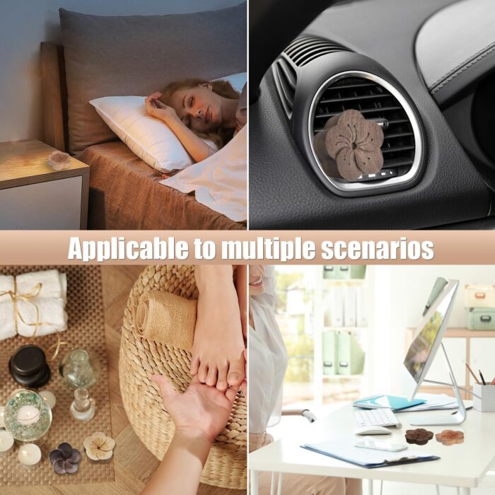 Wood Flower Essential Oil Diffuser, Car Air Freshener Vent Clip Aromatherapy Diffuser, Car Diffusers for Essential Oils, Car Diffuser Clip for Car Office Bedroom (Light-1 Pack) - Image 6