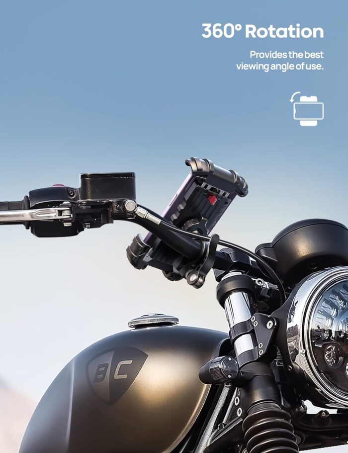 Lamicall Bike Phone Holder, Motorcycle Mount - Motorcycle Phone Holder, Handlebar Cell Phone Clamp, Scooter Phone Clip for iPhone 16 Pro Max/Plus, 15 Pro Max, S10, S20, More 4.7" to 6.8" Smartphones - Image 4